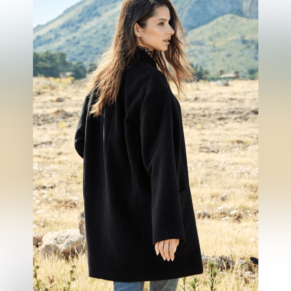 Peruvian Connection- Essex Street Coat-Luxe Modern Car Coat- Alpaca & Wool Sz. M - Picture 2 of 11